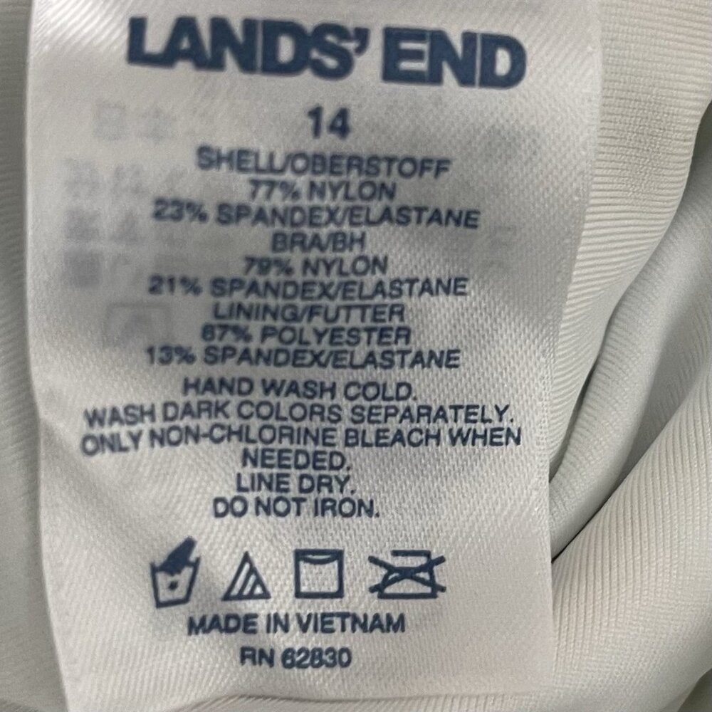 Lands End Womens Lemon Print Tankini Swim Top Size 14 Coastal Preppy Summer Cute - Picture 8 of 11